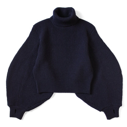 Kapital 5G Wool Rib Knit Belted Sleeve Sweater