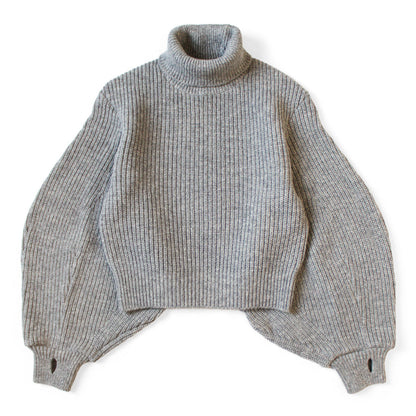 Kapital 5G Wool Rib Knit Belted Sleeve Sweater