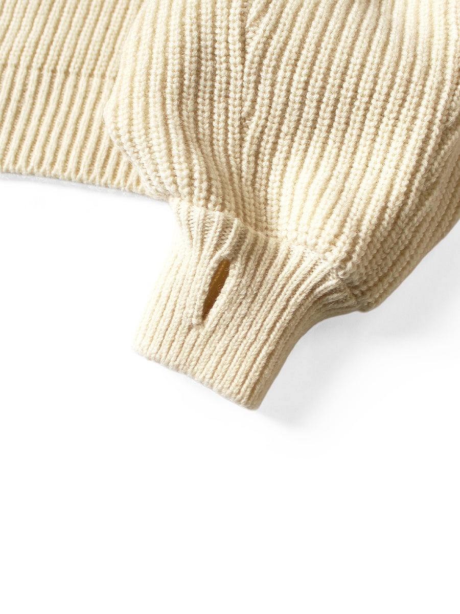 Kapital 5G Wool Rib Knit Belted Sleeve Sweater