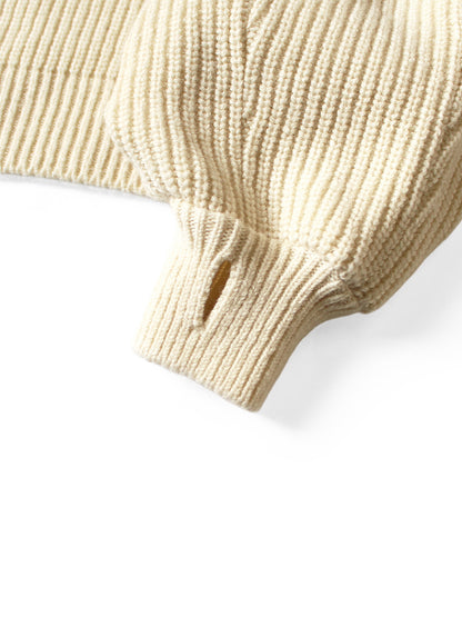 Kapital 5G Wool Rib Knit Belted Sleeve Sweater