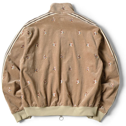 Kapital 11-Wale Stretch Corduroy Duck Embroidery Track Jacket Banner Stripe