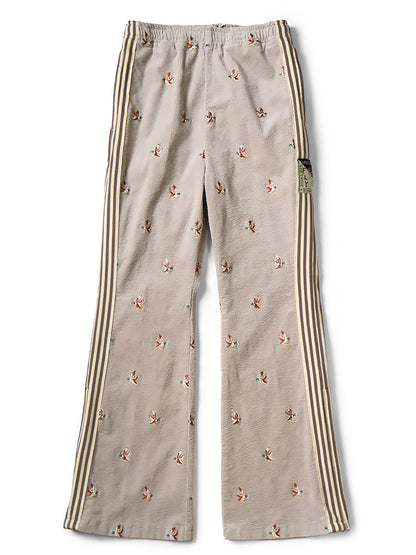 Kapital 11-Wale Stretch Corduroy Duck Embroidery Track Pants (Banner Stripe)