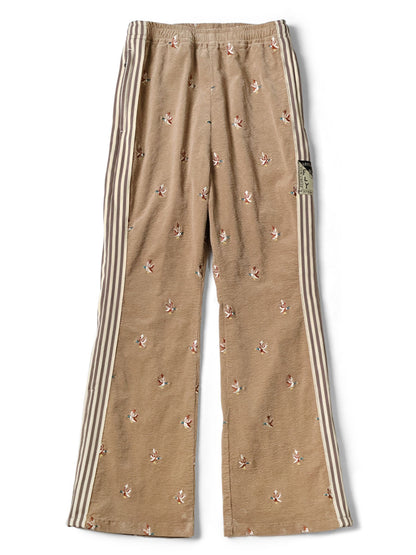 Kapital 11-Wale Stretch Corduroy Duck Embroidery Track Pants (Banner Stripe)