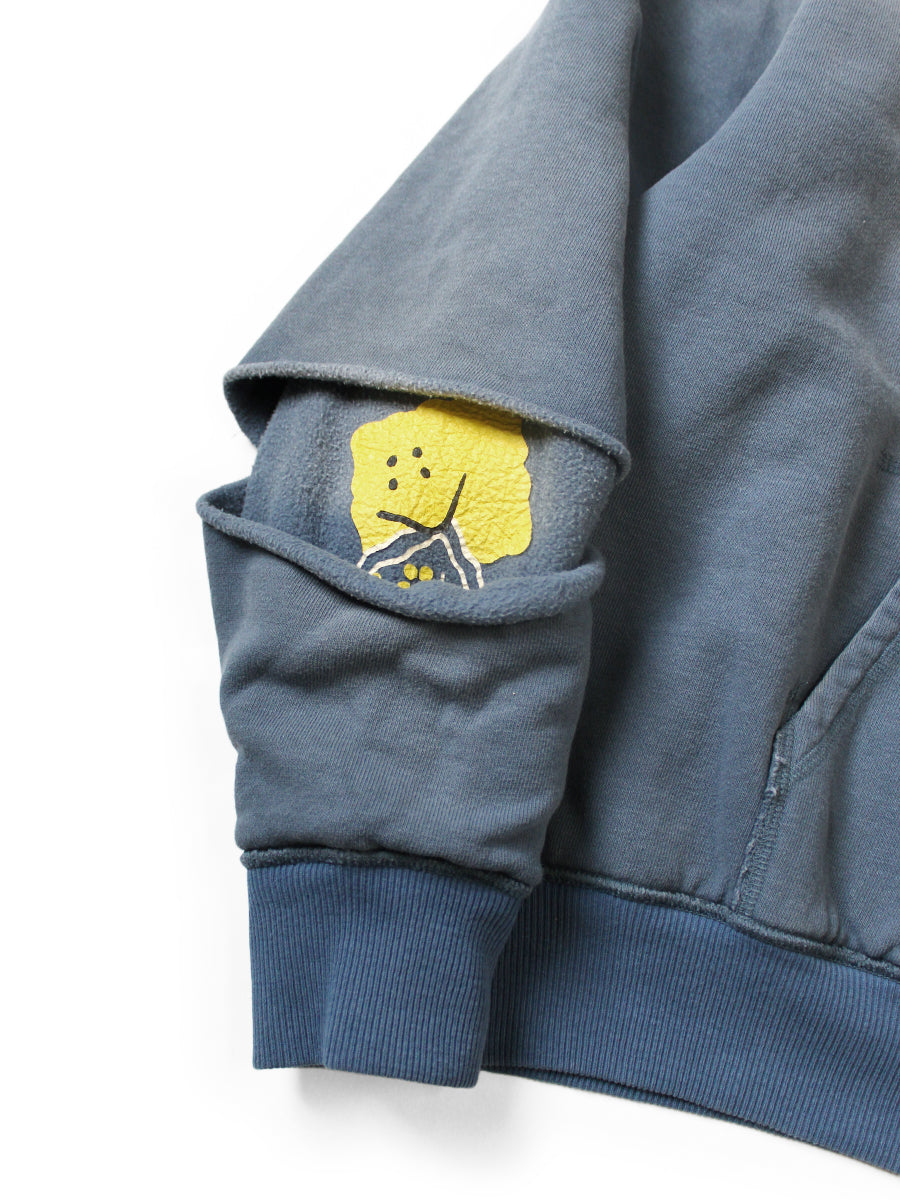 Kapital Reversible Fleece Elbow Rip Hoodie Peckish Rainbowy Print