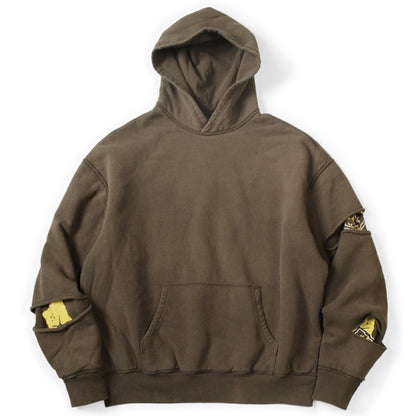 Kapital Reversible Fleece Elbow Rip Hoodie Peckish Rainbowy Print