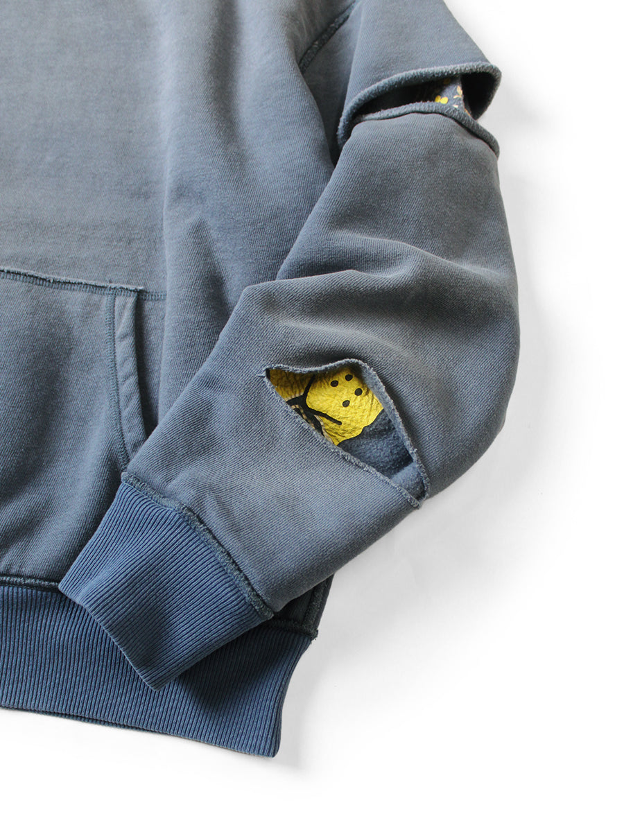 Kapital Reversible Fleece Elbow Rip Hoodie Peckish Rainbowy Print