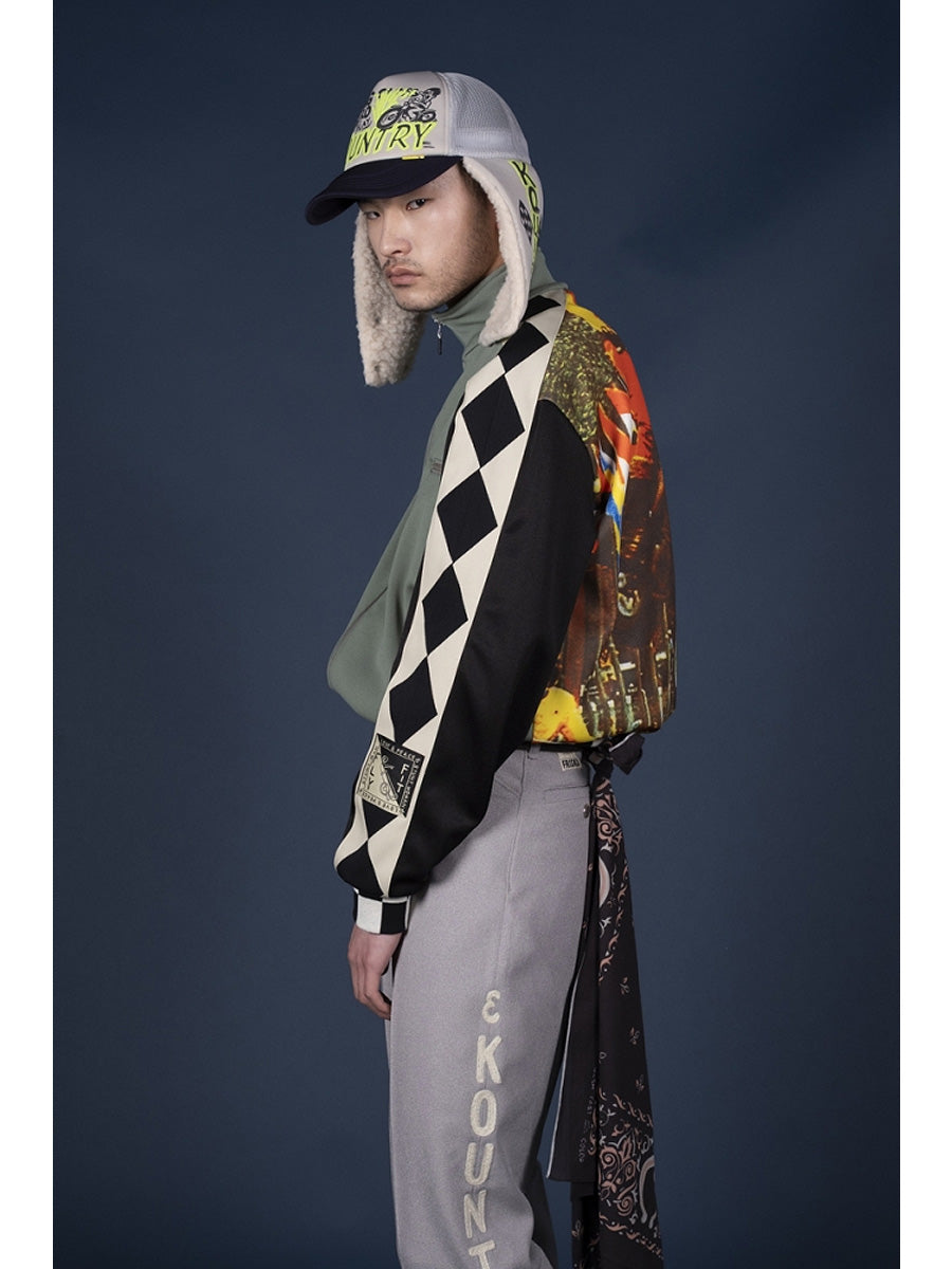 Kapital Smooth Jersey Cafe Racer Truck Track Jacket (Motocross Photo Print)