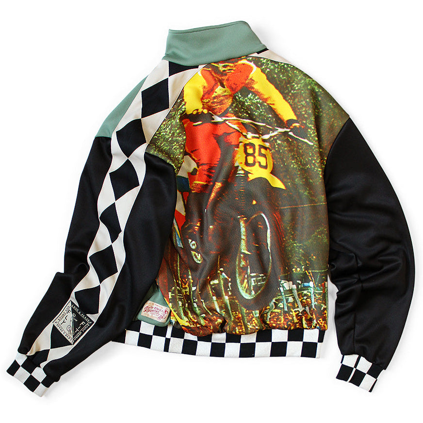 Kapital Smooth Jersey Cafe Racer Truck Track Jacket (Motocross Photo Print)