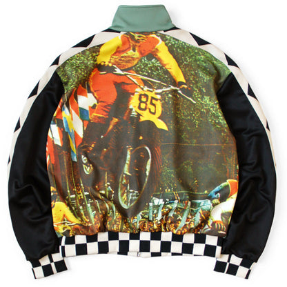 Kapital Smooth Jersey Cafe Racer Truck Track Jacket (Motocross Photo Print)