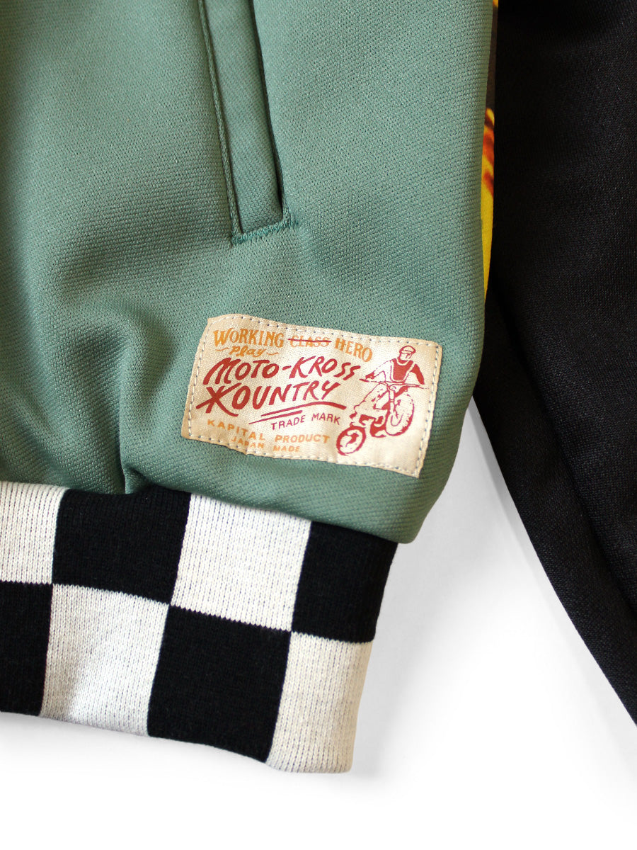 Kapital Smooth Jersey Cafe Racer Truck Track Jacket (Motocross Photo Print)