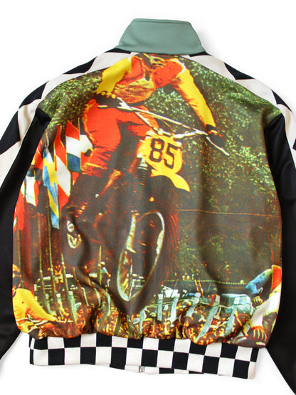 Kapital Smooth Jersey Cafe Racer Truck Track Jacket (Motocross Photo Print)