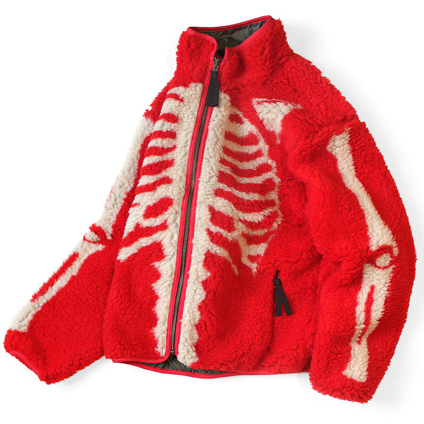 Kapital Bone Pattern Boa Fleece Reversible Blouson