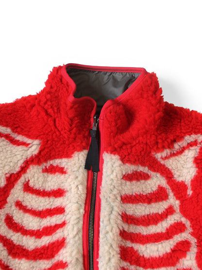 Kapital Bone Pattern Boa Fleece Reversible Blouson