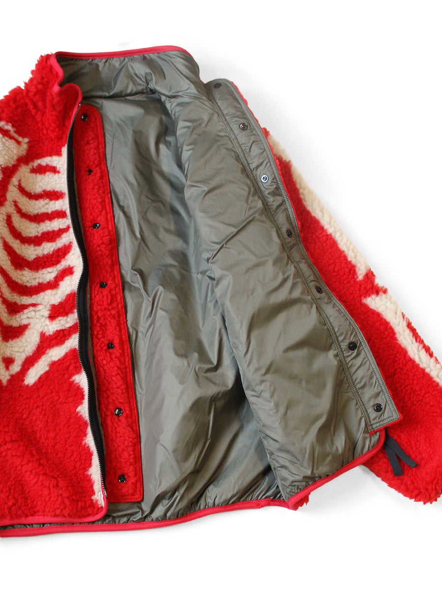 Kapital Bone Pattern Boa Fleece Reversible Blouson