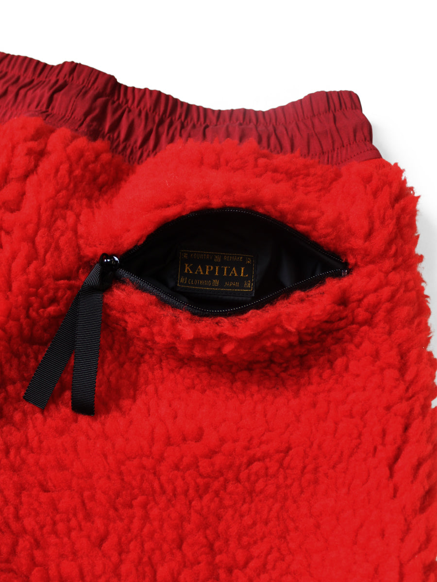 Kapital Bone Pattern Boa Fleece Easy Pants