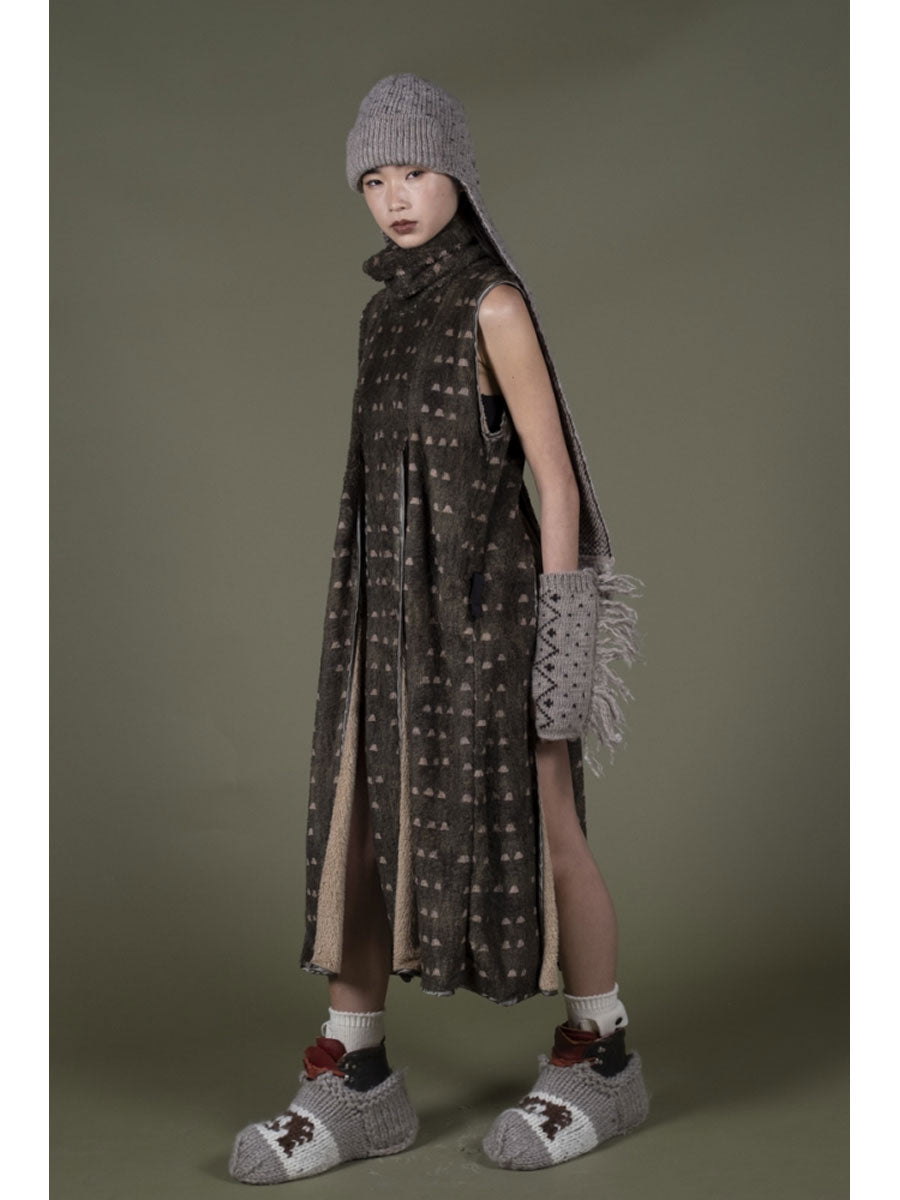 Kapital Iris Print Tsume-Shobu Fleece Lamp Dress