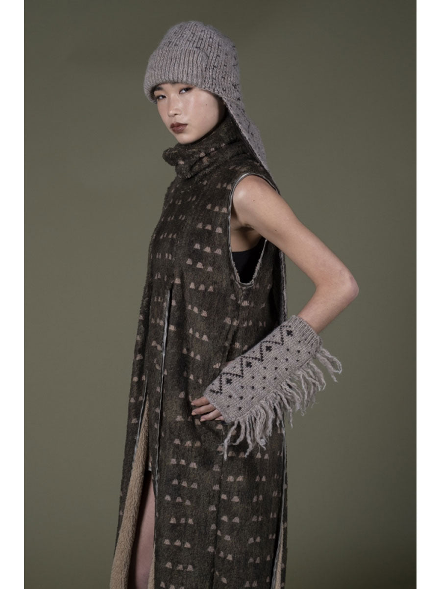 Kapital Iris Print Tsume-Shobu Fleece Lamp Dress