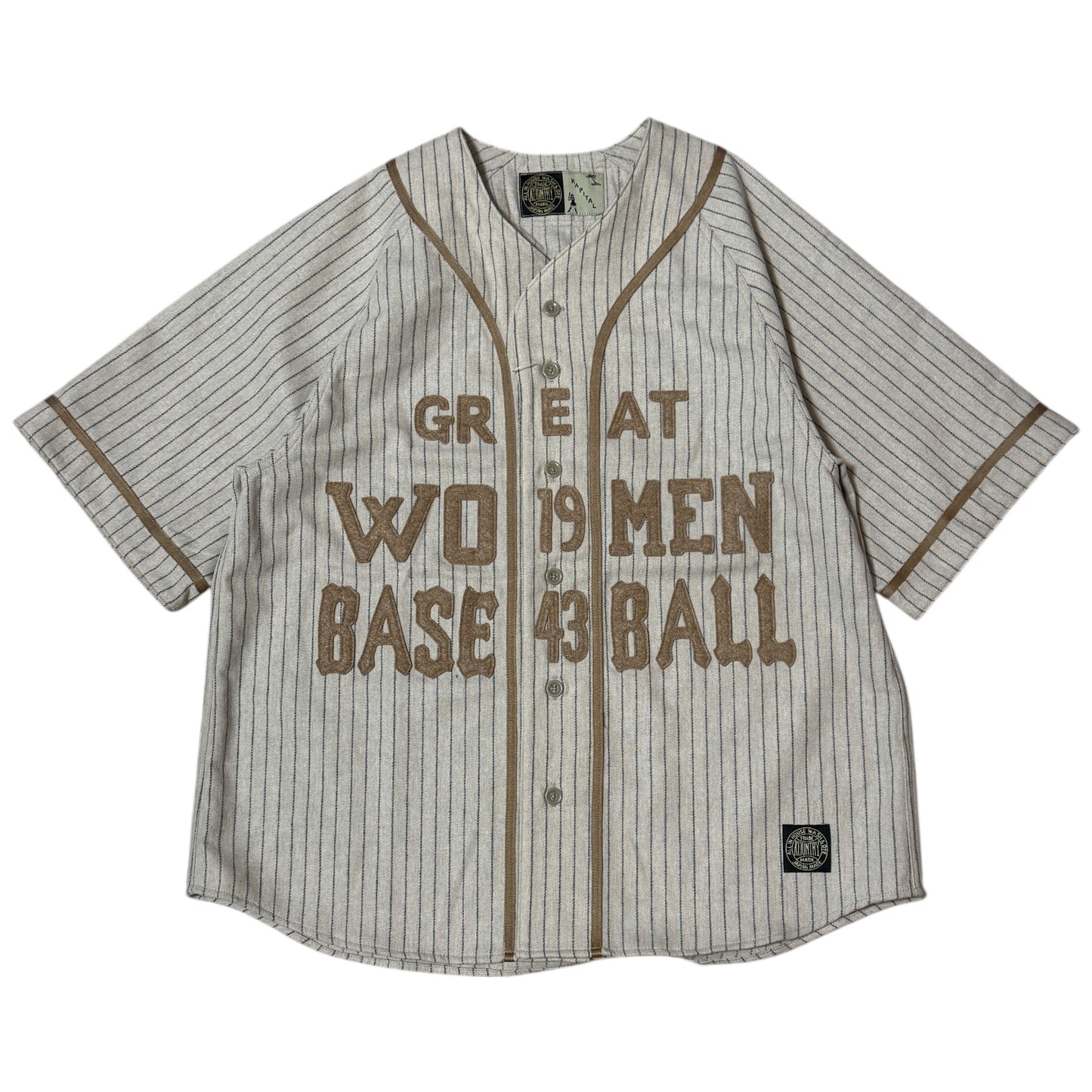 Kapital Wool Stripe (Thin) Great Women Baseball Shirt