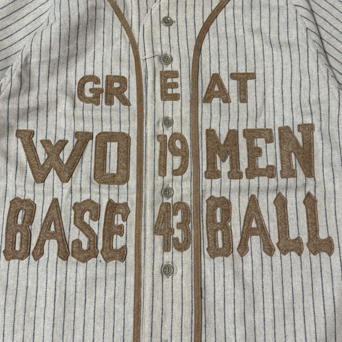 Kapital Wool Stripe (Thin) Great Women Baseball Shirt