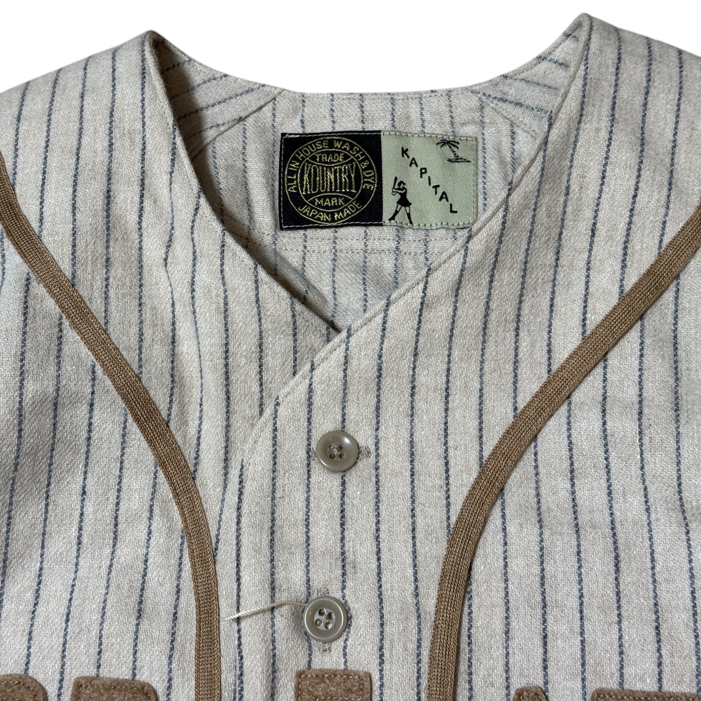 Kapital Wool Stripe (Thin) Great Women Baseball Shirt