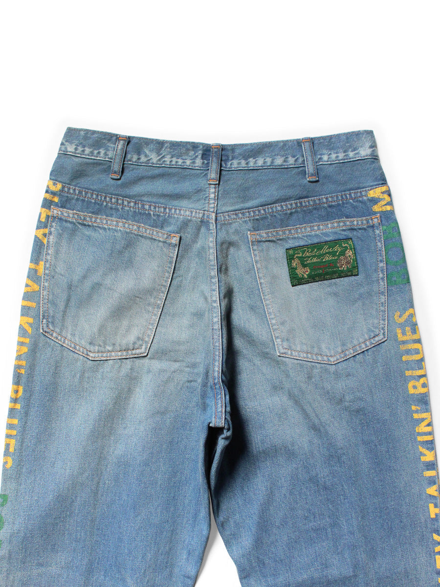 Kapital 12oz Denim Marley Talkin Blues Bootcut Pants Light Wash