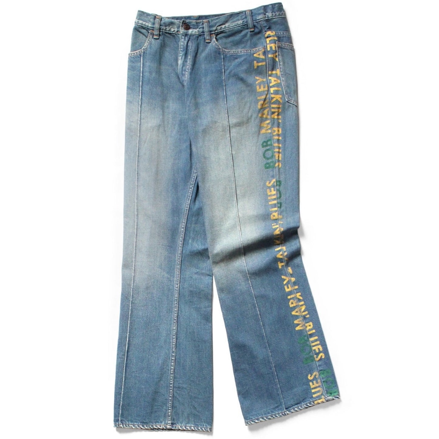Kapital 12oz Denim Marley Talkin Blues Bootcut Pants Light Wash