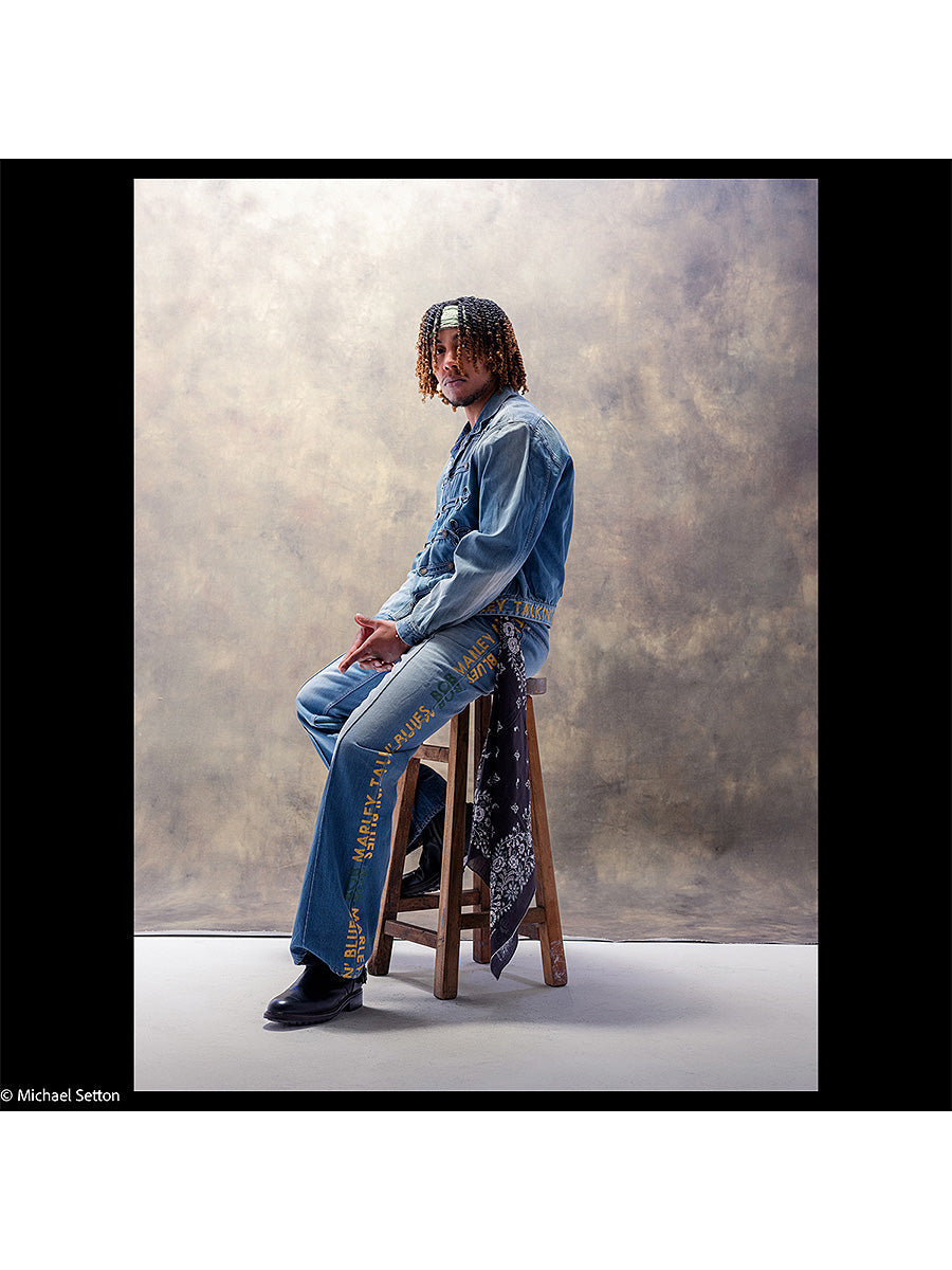 Kapital 12oz Denim Marley Talkin Blues Bootcut Pants Light Wash