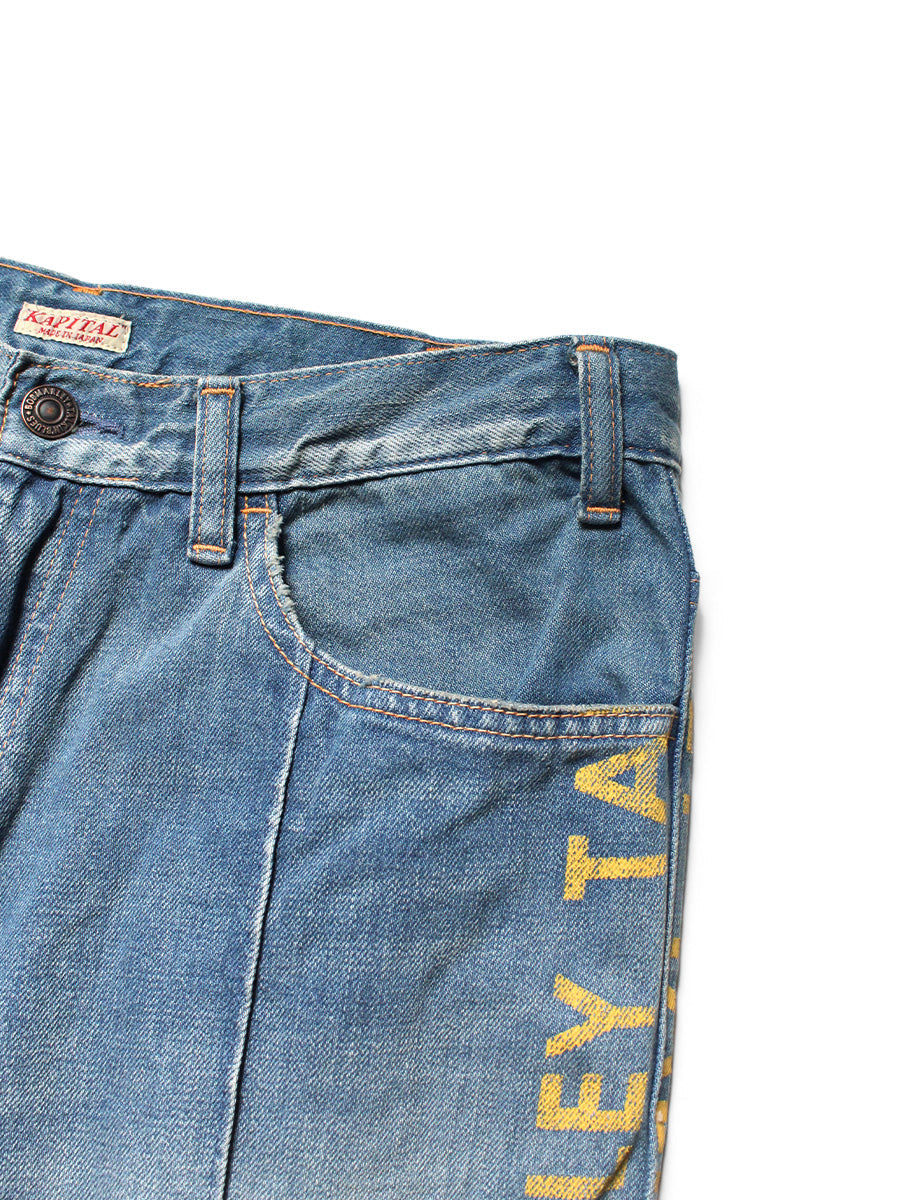 Kapital 12oz Denim Marley Talkin Blues Bootcut Pants Light Wash