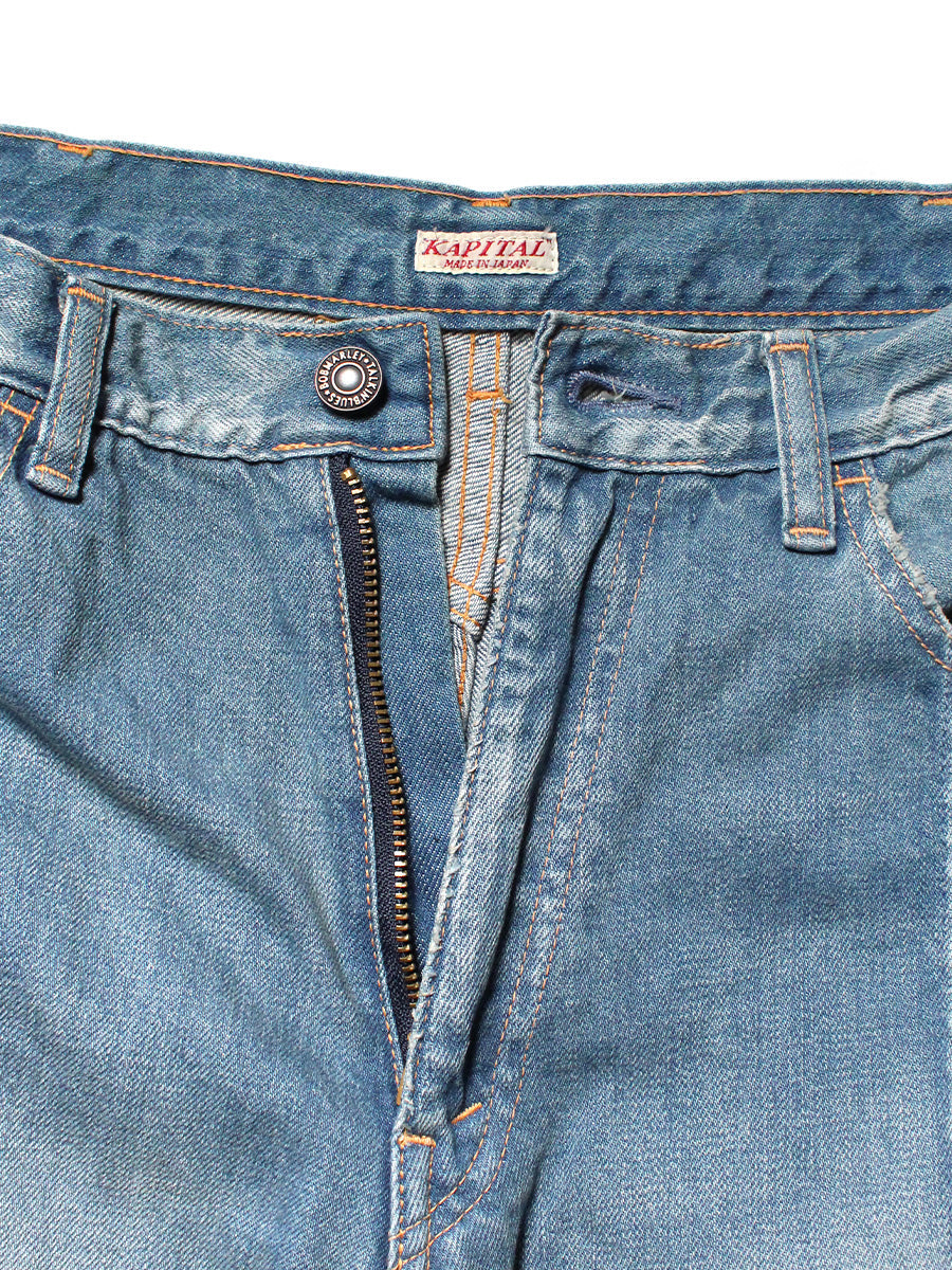 Kapital 12oz Denim Marley Talkin Blues Bootcut Pants Light Wash