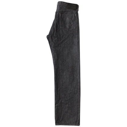 Kapital 14oz Black Denim 5P Wide Leg Monkey TH (Zip Fly)