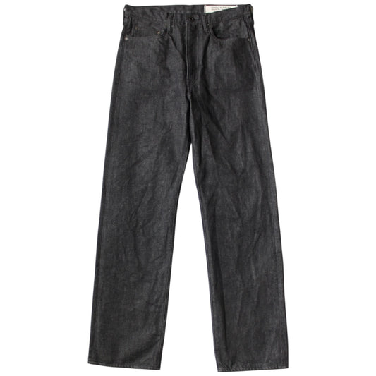 Kapital 14oz Black Denim 5P Wide Leg Monkey TH (Zip Fly)