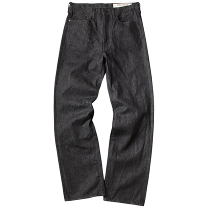 Kapital 14oz Black Denim 5P Wide Leg Monkey TH (Zip Fly)