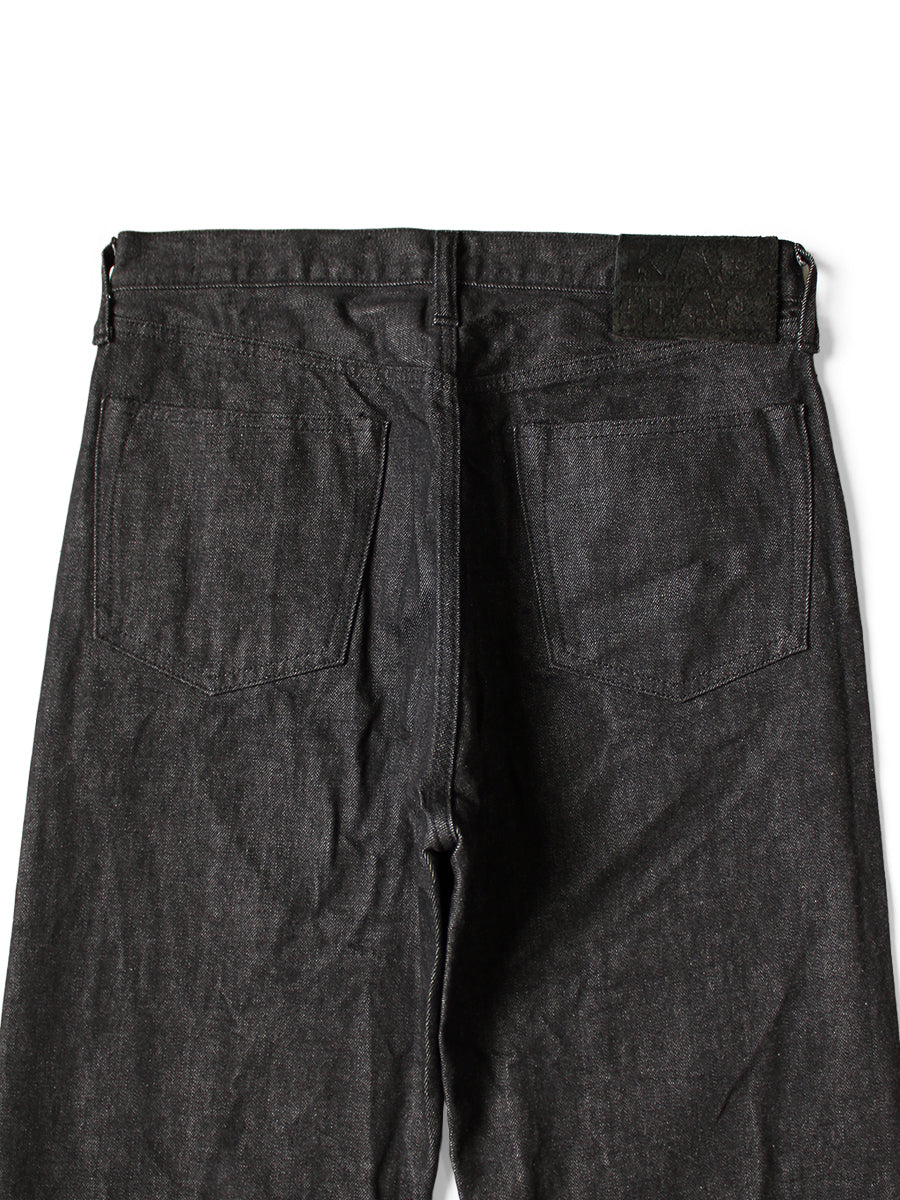 Kapital 14oz Black Denim 5P Wide Leg Monkey TH (Zip Fly)