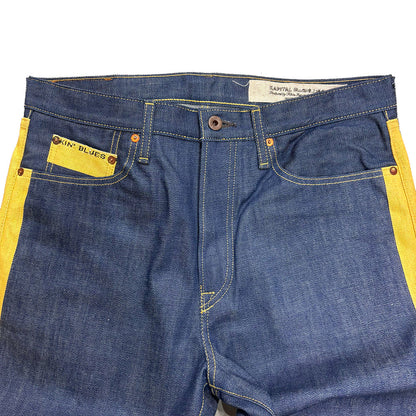 Kapital 14oz Raw Denim Marley Talking Blues Selvedge 5P Pants (With Paulownia Wooden Box)