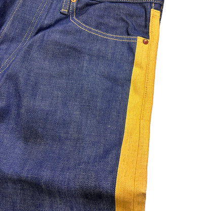 Kapital 14oz Raw Denim Marley Talking Blues Selvedge 5P Pants (With Paulownia Wooden Box)
