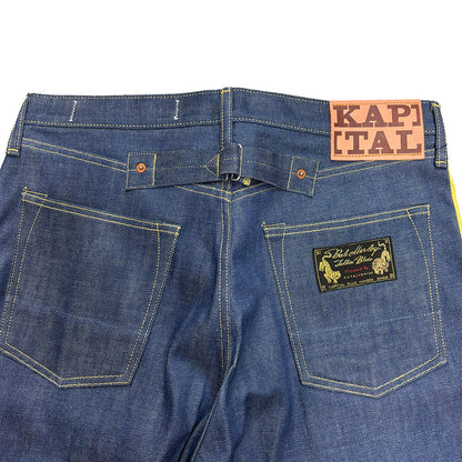 Kapital 14oz Raw Denim Marley Talking Blues Selvedge 5P Pants (With Paulownia Wooden Box)
