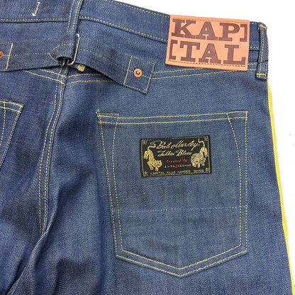 Kapital 14oz Raw Denim Marley Talking Blues Selvedge 5P Pants (With Paulownia Wooden Box)