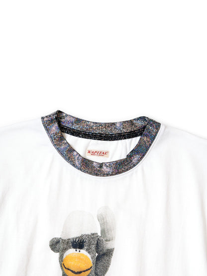 Kapital Tenjiku Glitter Ringer T-Shirt (Monkey Disco Print. by Nene)