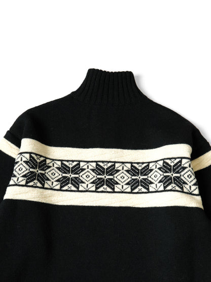 Kapital 5G Wool Snow Pattern Half Zip Sweater