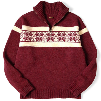 Kapital 5G Wool Snow Pattern Half Zip Sweater