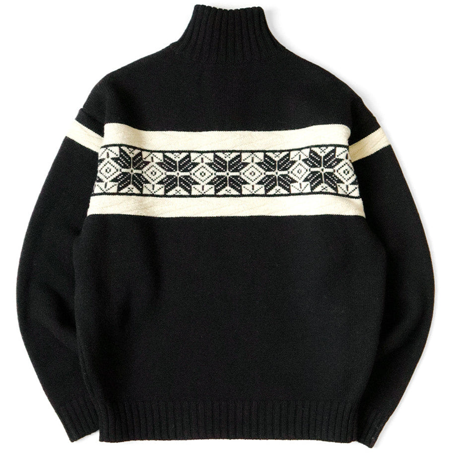 Kapital 5G Wool Snow Pattern Half Zip Sweater