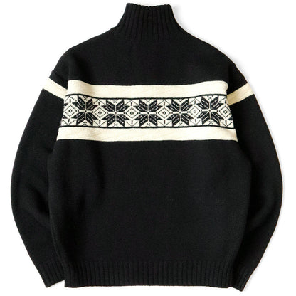 Kapital 5G Wool Snow Pattern Half Zip Sweater