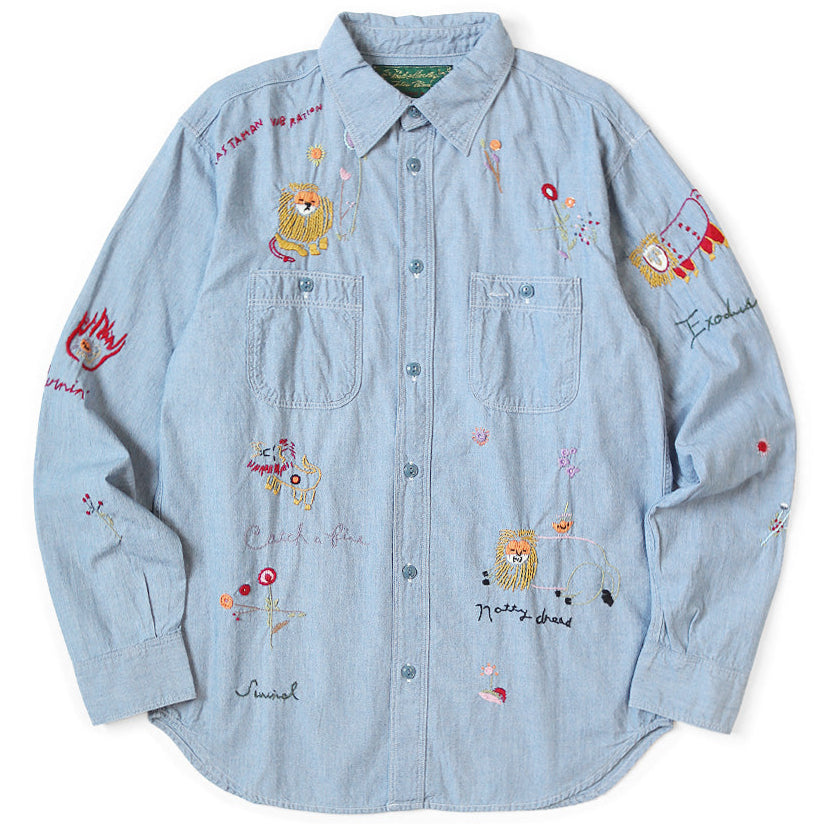 Kapital Dungaree Lion Song Embroidery Work Shirt