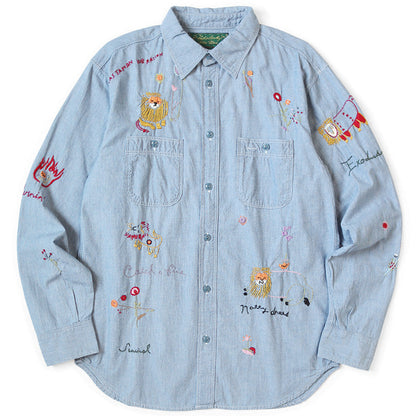 Kapital Dungaree Lion Song Embroidery Work Shirt