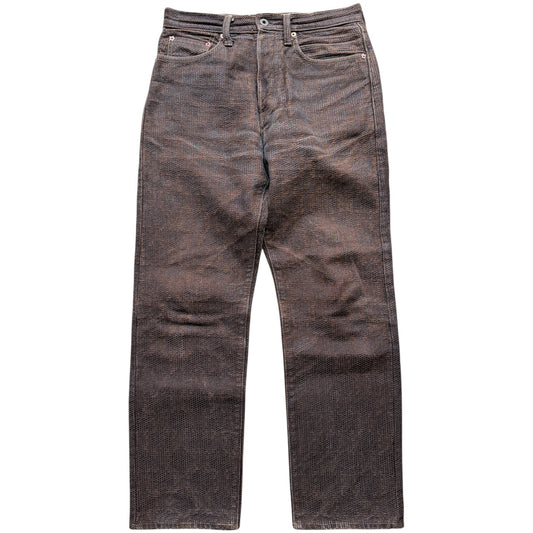 Kapital Century Denim 5P Monkey Cisco No. 5 (Kakishibu) - 4 Years Worn With Sakura Rivets