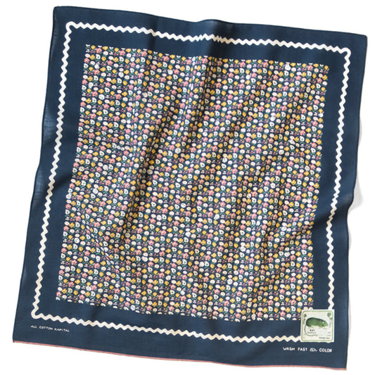 Kapital Fastcolor Selvedge Bandana (Skull & Flower)