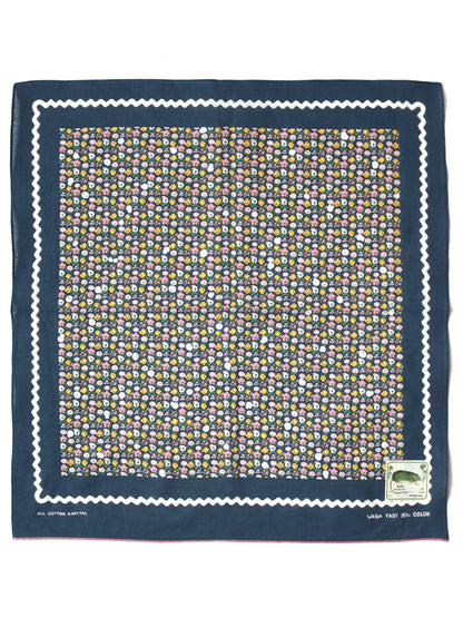 Kapital Fastcolor Selvedge Bandana (Skull & Flower)