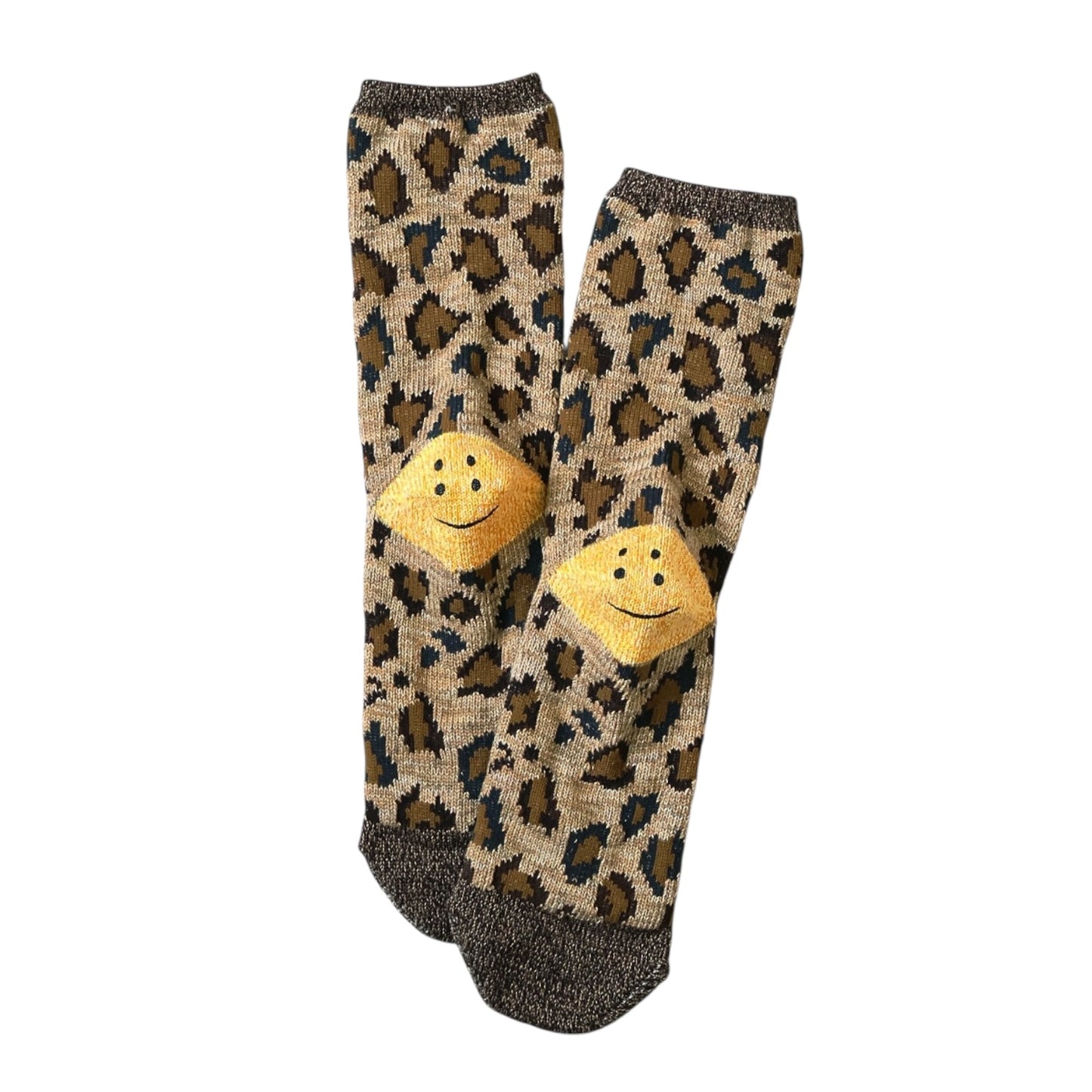 Kapital 84 Rainbowy Happy Heel Leopard Print Socks