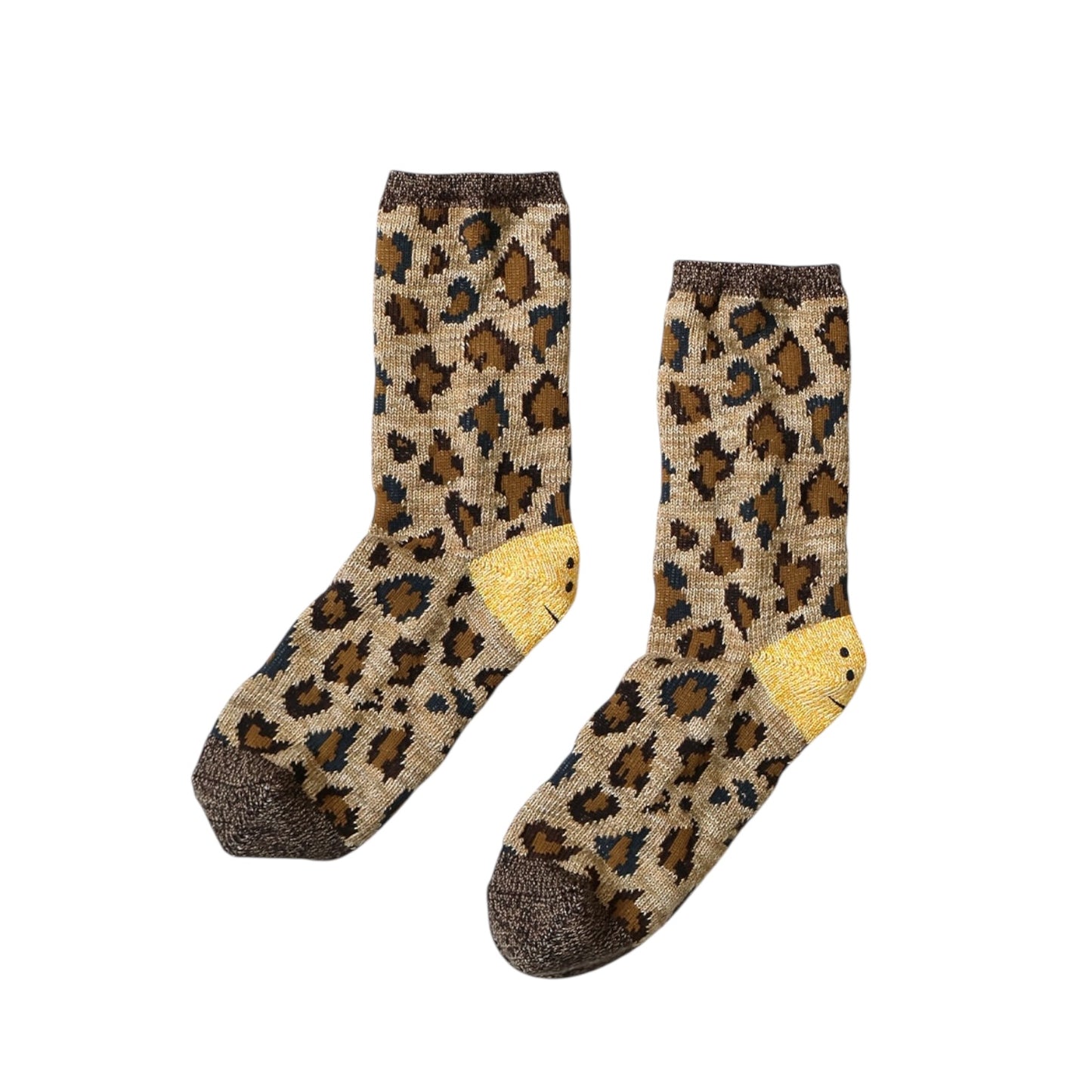 Kapital 84 Rainbowy Happy Heel Leopard Print Socks