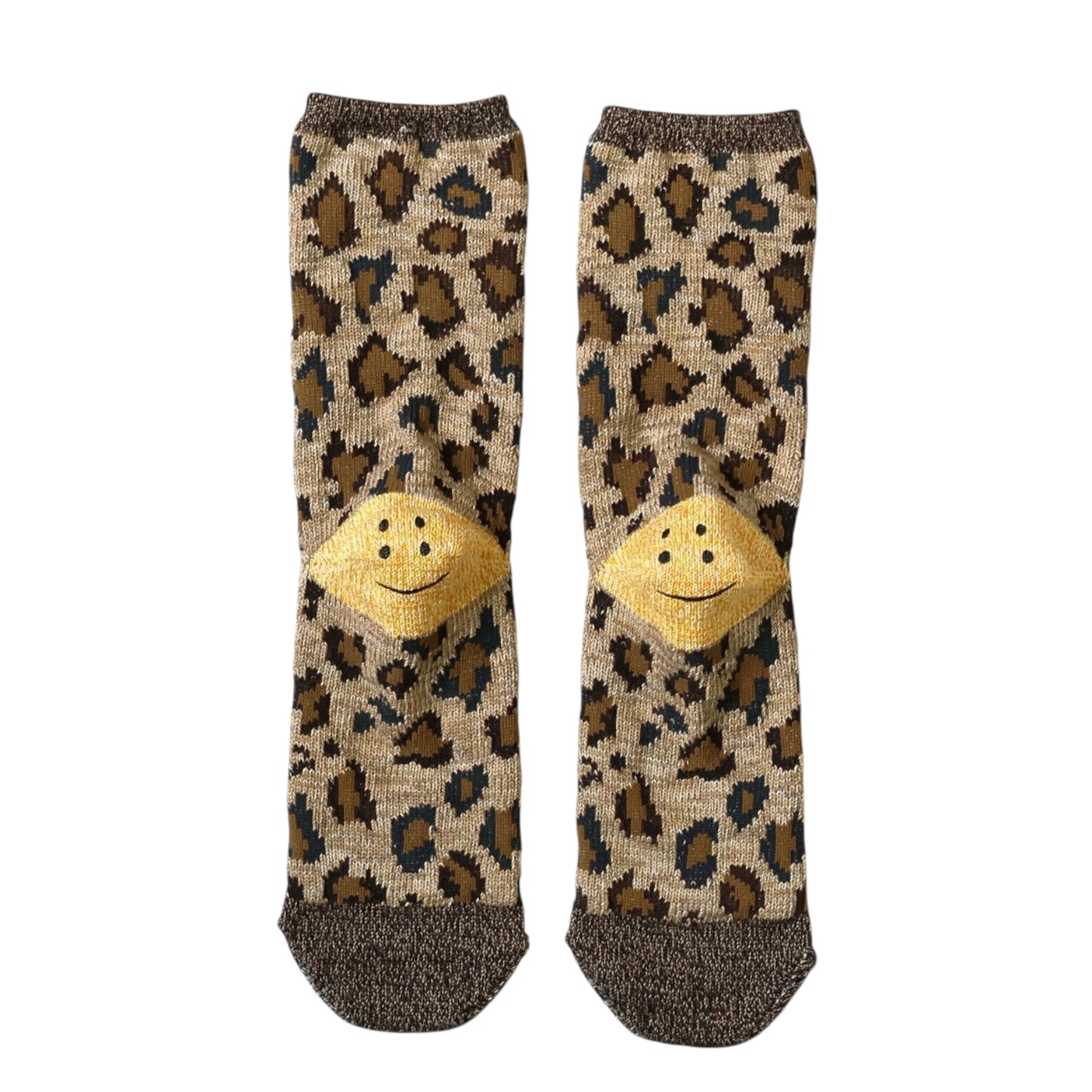 Kapital 84 Rainbowy Happy Heel Leopard Print Socks